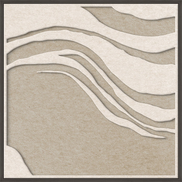 Sacred Silence square 1 | ACOUSTIC ART Akustikbillede ART COPENHAGEN (DA) Sort ramme // 60x60 // Off white // Sand