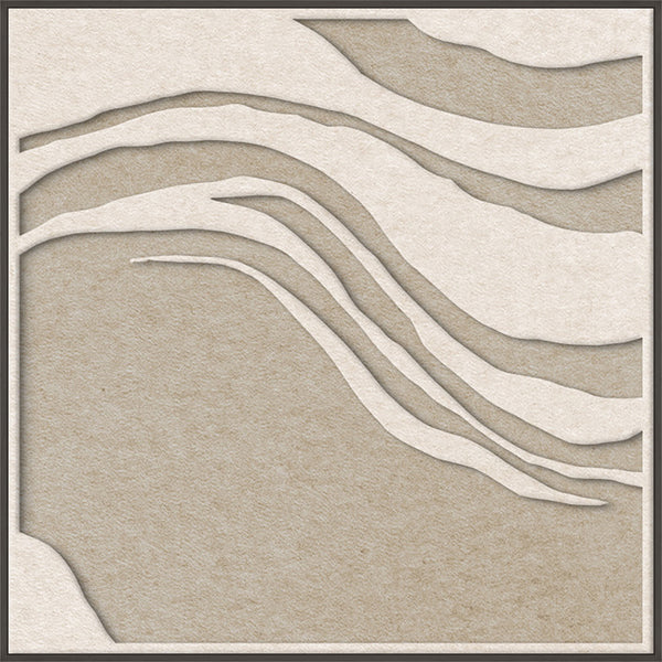 Sacred Silence square 1 | ACOUSTIC ART Akustikbillede ART COPENHAGEN (DA) Sort ramme // 100x100 // Off white // Sand