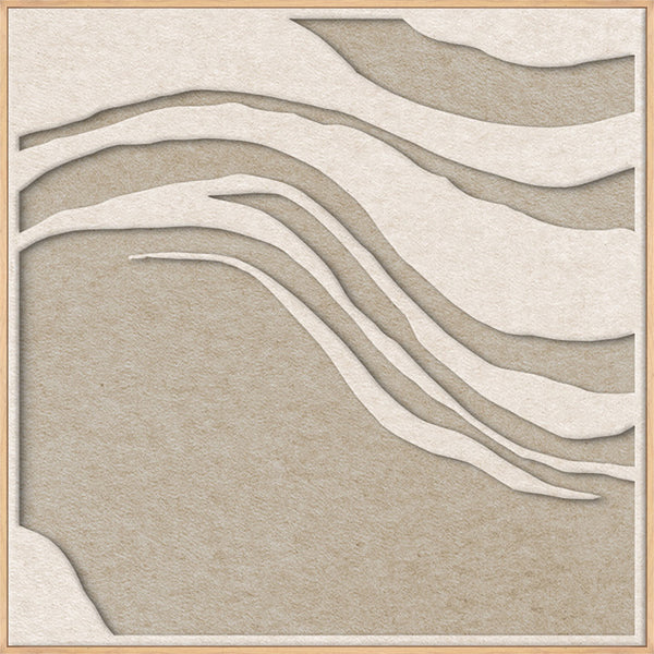 Sacred Silence square 1 | ACOUSTIC ART Akustikbillede ART COPENHAGEN (DA) Ege ramme // 100x100 // Off white // Sand
