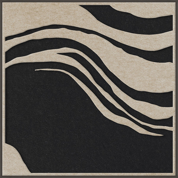 Sacred Silence square 1 | ACOUSTIC ART Akustikbillede ART COPENHAGEN (DA) Sort ramme // 100x100 // Sand // Sort