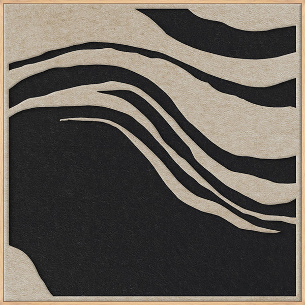 Sacred Silence square 1 | ACOUSTIC ART Akustikbillede ART COPENHAGEN (DA) Ege ramme // 100x100 // Sand // Sort