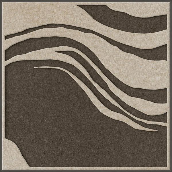 Sacred Silence square 1 | ACOUSTIC ART Akustikbillede ART COPENHAGEN (DA) Sort ramme // 100x100 // Sand // Brun