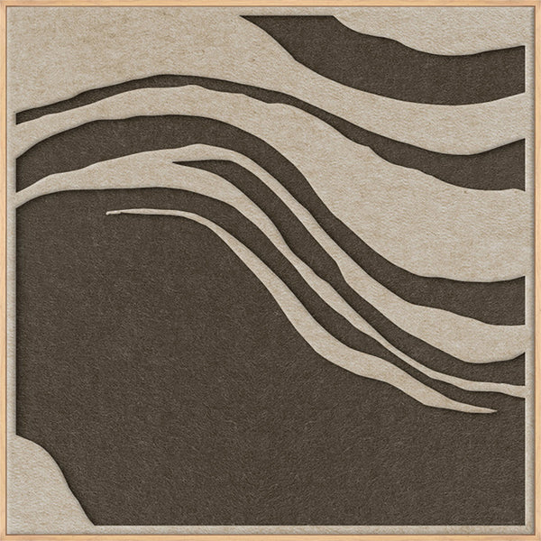 Sacred Silence square 1 | ACOUSTIC ART Akustikbillede ART COPENHAGEN (DA) Ege ramme // 100x100 // Sand // Brun