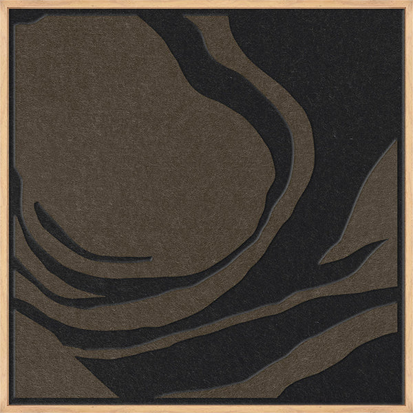 Silent Whisper square 2 | ACOUSTIC ART Akustikbillede ART COPENHAGEN (DA) Ege ramme // 60x60 // Sort // Brun