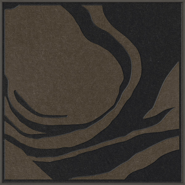 Silent Whisper square 2 | ACOUSTIC ART Akustikbillede ART COPENHAGEN (DA) Sort ramme // 100x100 // Sort // Brun