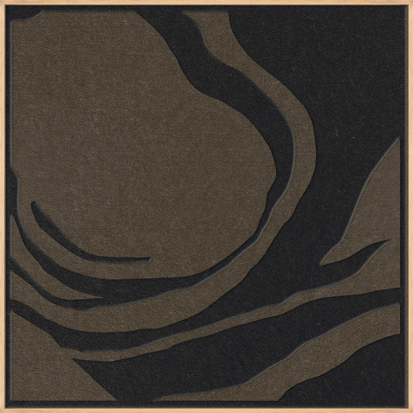 Silent Whisper square 2 | ACOUSTIC ART Akustikbillede ART COPENHAGEN (DA) Ege ramme // 100x100 // Sort // Brun