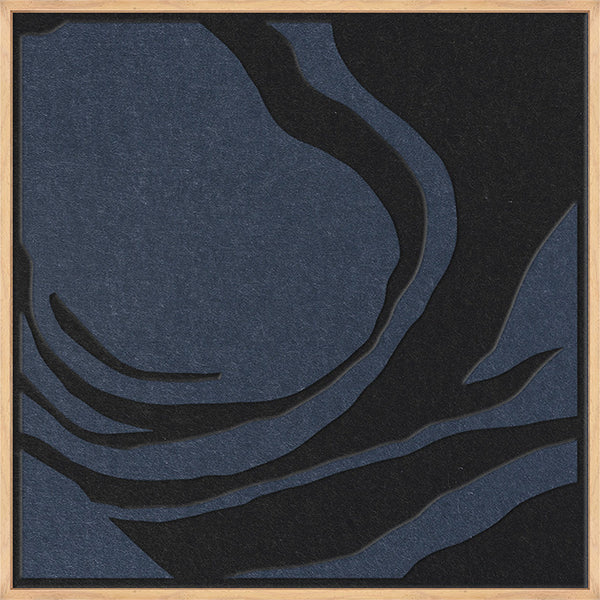 Silent Whisper square 2 | ACOUSTIC ART Akustikbillede ART COPENHAGEN (DA) Ege ramme // 60x60 // Sort // Mørkeblå