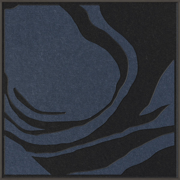 Silent Whisper square 2 | ACOUSTIC ART Akustikbillede ART COPENHAGEN (DA) Sort ramme // 100x100 // Sort // Mørkeblå