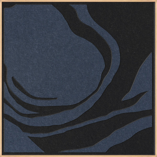 Silent Whisper square 2 | ACOUSTIC ART Akustikbillede ART COPENHAGEN (DA) Ege ramme // 100x100 // Sort // Mørkeblå