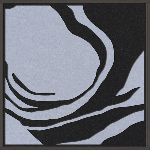 Silent Whisper square 2 | ACOUSTIC ART Akustikbillede ART COPENHAGEN (DA) Sort ramme // 60x60 // Sort // Lyseblå