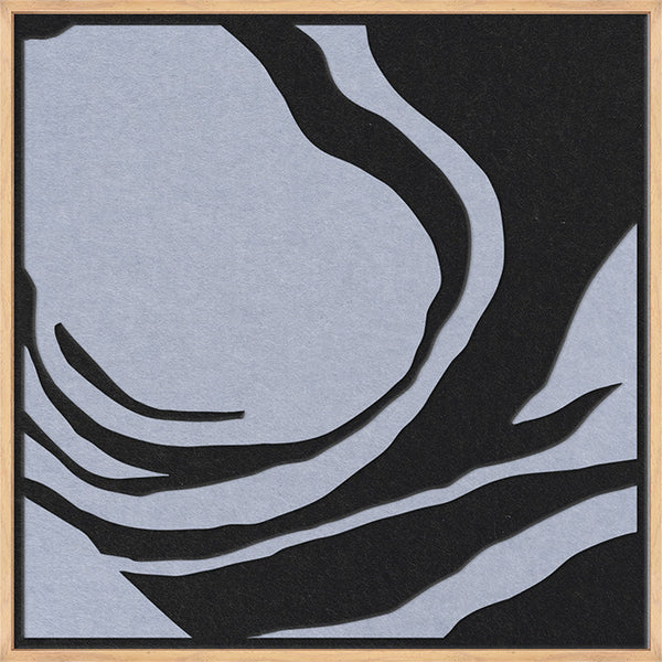 Silent Whisper square 2 | ACOUSTIC ART Akustikbillede ART COPENHAGEN (DA) Ege ramme // 60x60 // Sort // Lyseblå