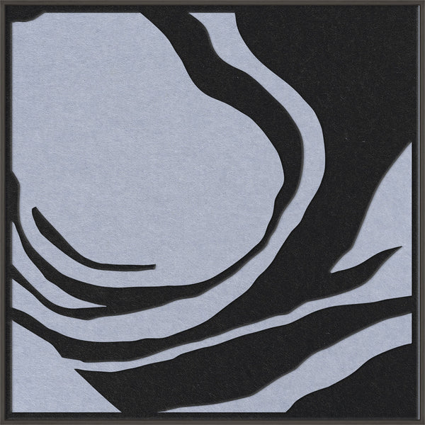 Silent Whisper square 2 | ACOUSTIC ART Akustikbillede ART COPENHAGEN (DA) Sort ramme // 100x100 // Sort // Lyseblå