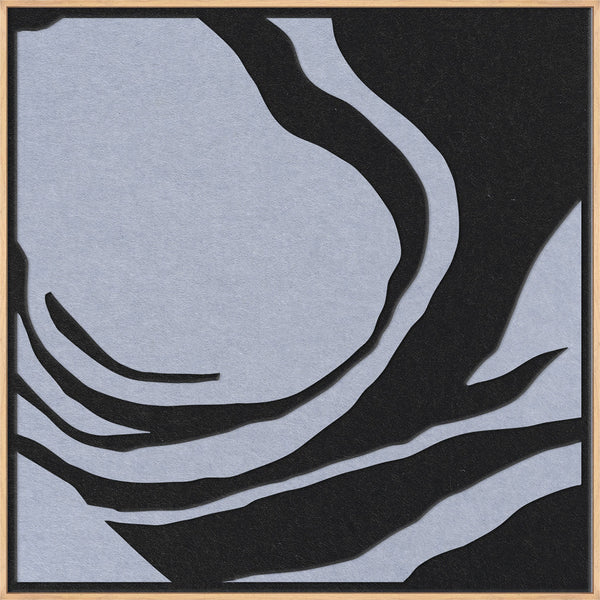 Silent Whisper square 2 | ACOUSTIC ART Akustikbillede ART COPENHAGEN (DA) Ege ramme // 100x100 // Sort // Lyseblå