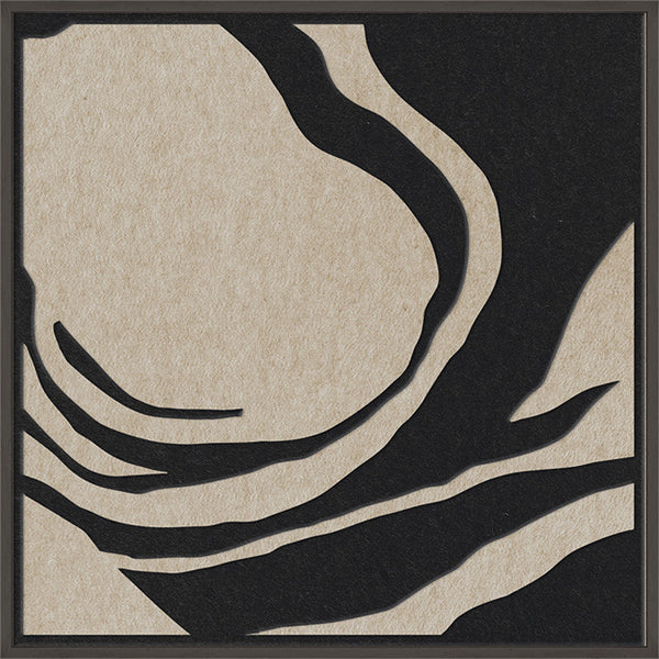 Silent Whisper square 2 | ACOUSTIC ART Akustikbillede ART COPENHAGEN (DA) Sort ramme // 60x60 // Sort // Sand