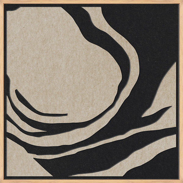 Silent Whisper square 2 | ACOUSTIC ART Akustikbillede ART COPENHAGEN (DA) Ege ramme // 60x60 // Sort // Sand