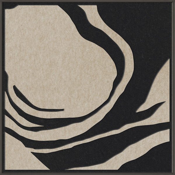 Silent Whisper square 2 | ACOUSTIC ART Akustikbillede ART COPENHAGEN (DA) Sort ramme // 100x100 // Sort // Sand