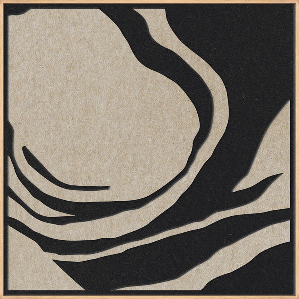 Silent Whisper square 2 | ACOUSTIC ART Akustikbillede ART COPENHAGEN (DA) Ege ramme // 100x100 // Sort // Sand