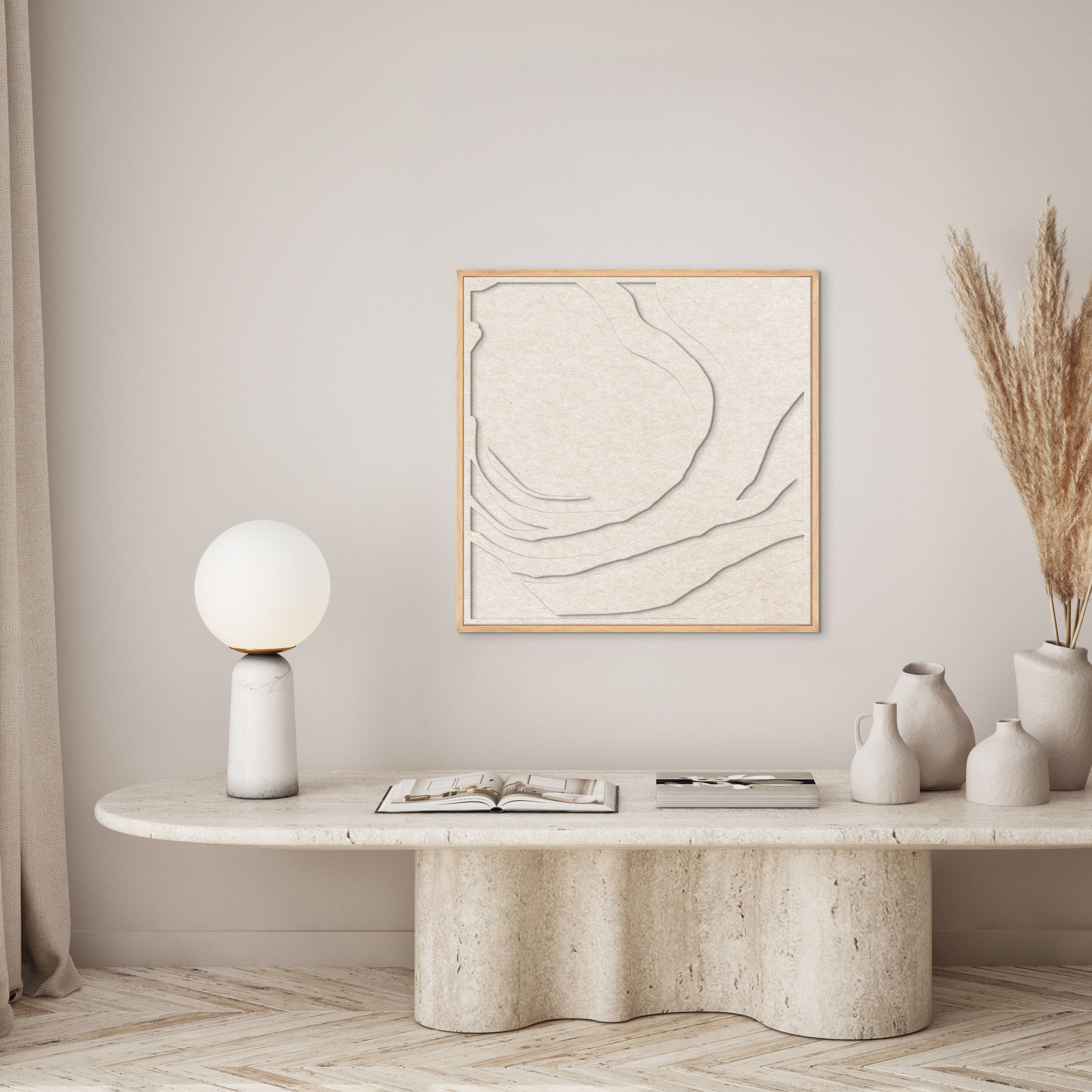 Silent Whisper square 2 | ACOUSTIC ART Acoustic Art ART COPENHAGEN (DA) Ege ramme // 100x100 // Off white // Off white