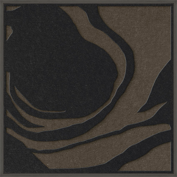 Silent Whisper square 1 | ACOUSTIC ART Akustikbillede ART COPENHAGEN (DA) Sort ramme // 60x60 // Sort // Brun