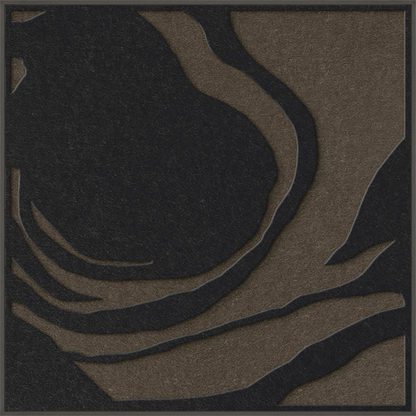Silent Whisper square 1 | ACOUSTIC ART Akustikbillede ART COPENHAGEN (DA) Sort ramme // 100x100 // Sort // Brun