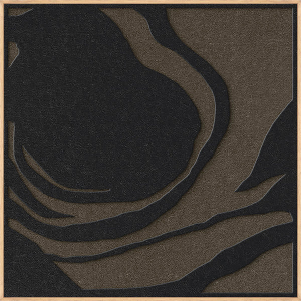 Silent Whisper square 1 | ACOUSTIC ART Akustikbillede ART COPENHAGEN (DA) Ege ramme // 100x100 // Sort // Brun