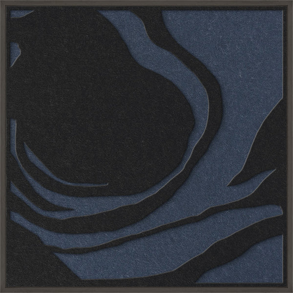 Silent Whisper square 1 | ACOUSTIC ART Akustikbillede ART COPENHAGEN (DA) Sort ramme // 60x60 // Sort // Mørkeblå