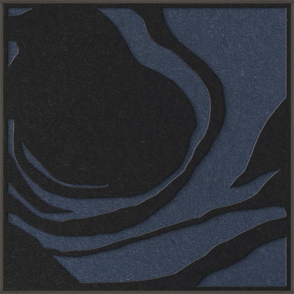 Silent Whisper square 1 | ACOUSTIC ART Akustikbillede ART COPENHAGEN (DA) Sort ramme // 100x100 // Sort // Mørkeblå