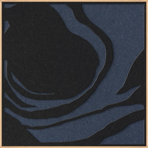 Silent Whisper square 1 | ACOUSTIC ART Akustikbillede ART COPENHAGEN (DA) Ege ramme // 100x100 // Sort // Mørkeblå