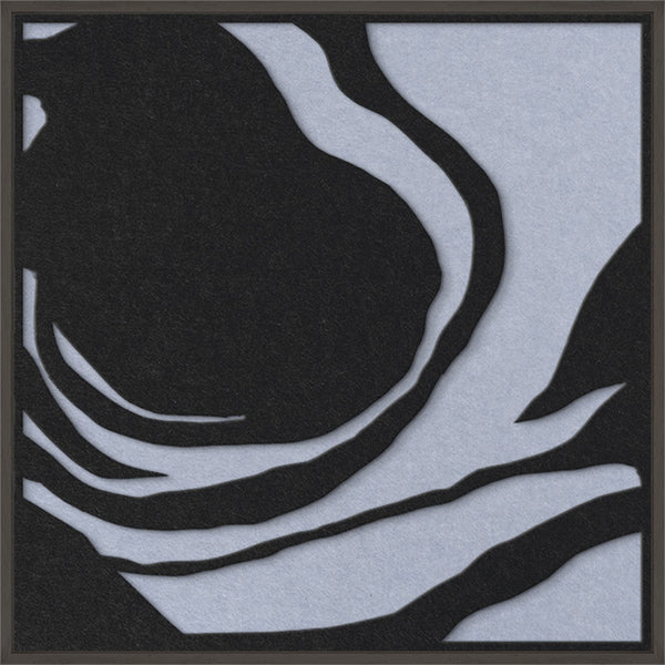 Silent Whisper square 1 | ACOUSTIC ART Akustikbillede ART COPENHAGEN (DA) Sort ramme // 60x60 // Sort // Lyseblå