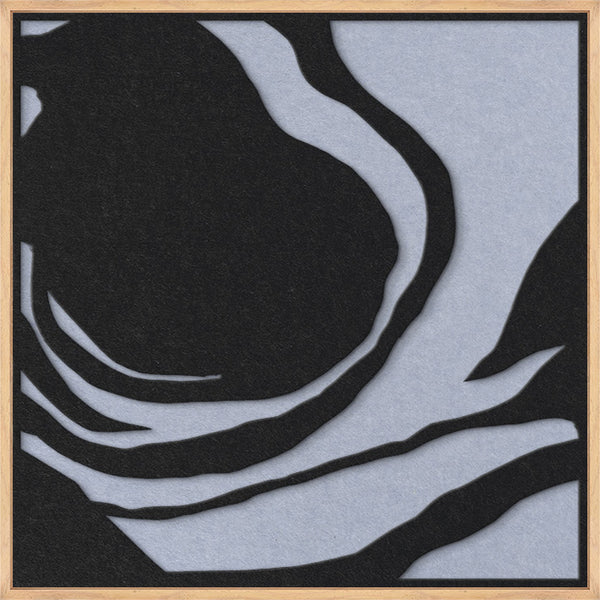 Silent Whisper square 1 | ACOUSTIC ART Akustikbillede ART COPENHAGEN (DA) Ege ramme // 60x60 // Sort // Lyseblå
