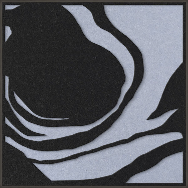 Silent Whisper square 1 | ACOUSTIC ART Akustikbillede ART COPENHAGEN (DA) Sort ramme // 100x100 // Sort // Lyseblå