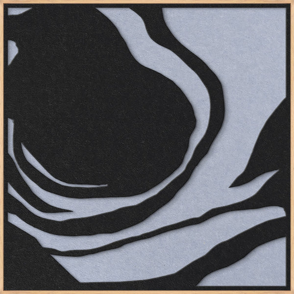 Silent Whisper square 1 | ACOUSTIC ART Akustikbillede ART COPENHAGEN (DA) Ege ramme // 100x100 // Sort // Lyseblå