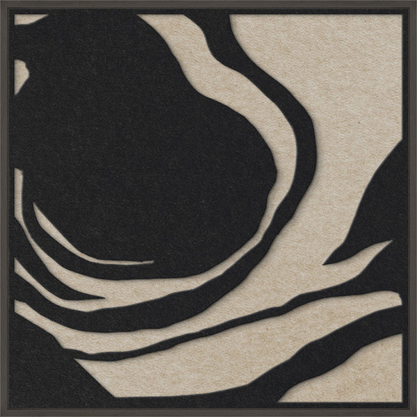 Silent Whisper square 1 | ACOUSTIC ART Akustikbillede ART COPENHAGEN (DA) Sort ramme // 60x60 // Sort // Sand