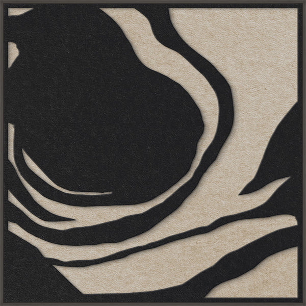 Silent Whisper square 1 | ACOUSTIC ART Akustikbillede ART COPENHAGEN (DA) Sort ramme // 100x100 // Sort // Sand