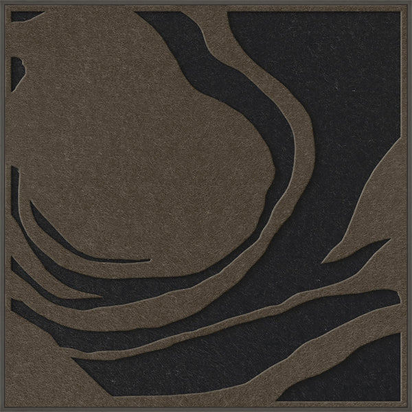 Silent Whisper square 1 | ACOUSTIC ART Akustikbillede ART COPENHAGEN (DA) Sort ramme // 100x100 // Brun // Sort