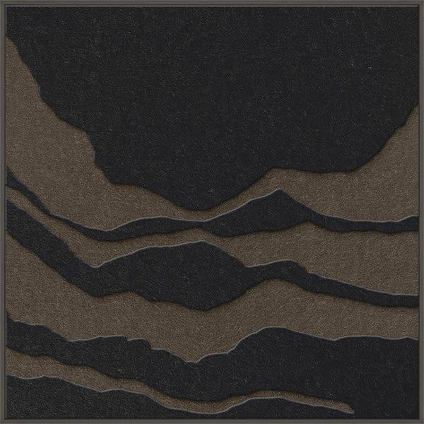 Tonefield square 2 | ACOUSTIC ART Akustikbillede ART COPENHAGEN (DA) Sort ramme // 100x100 // Sort // Brun