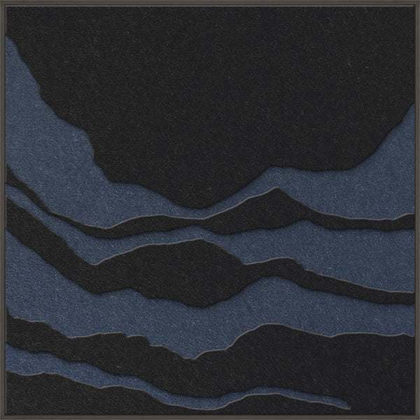Tonefield square 2 | ACOUSTIC ART Akustikbillede ART COPENHAGEN (DA) Sort ramme // 100x100 // Sort // Mørkeblå