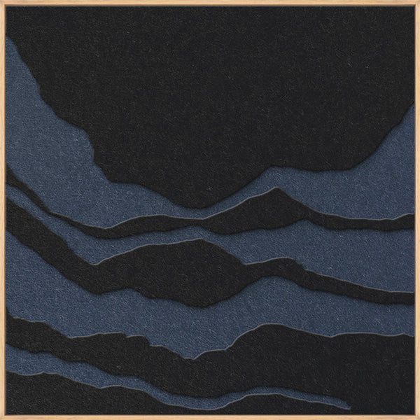 Tonefield square 2 | ACOUSTIC ART Akustikbillede ART COPENHAGEN (DA) Ege ramme // 100x100 // Sort // Mørkeblå