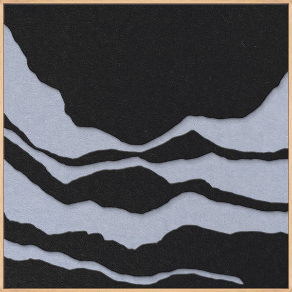 Tonefield square 2 | ACOUSTIC ART Akustikbillede ART COPENHAGEN (DA) Ege ramme // 100x100 // Sort // Lyseblå