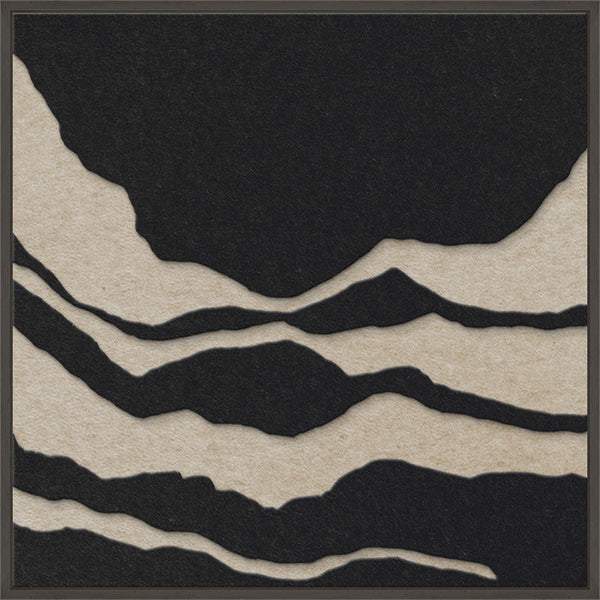 Tonefield square 2 | ACOUSTIC ART Akustikbillede ART COPENHAGEN (DA) Sort ramme // 60x60 // Sort // Sand