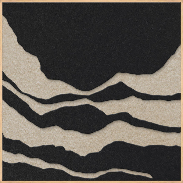 Tonefield square 2 | ACOUSTIC ART Akustikbillede ART COPENHAGEN (DA) Ege ramme // 100x100 // Sort // Sand