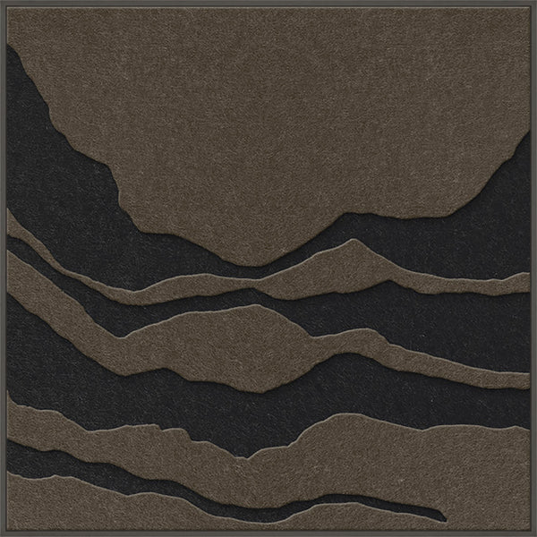 Tonefield square 2 | ACOUSTIC ART Akustikbillede ART COPENHAGEN (DA) Sort ramme // 100x100 // Brun // Sort
