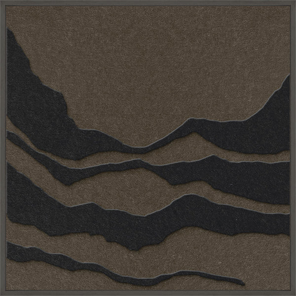 Tonefield square 1 | ACOUSTIC ART Akustikbillede ART COPENHAGEN (DA) Sort ramme // 60x60 // Sort // Brun