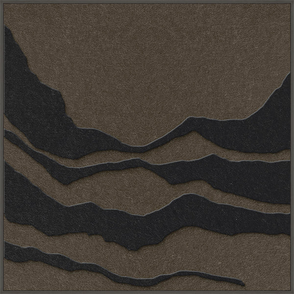Tonefield square 1 | ACOUSTIC ART Akustikbillede ART COPENHAGEN (DA) Sort ramme // 100x100 // Sort // Brun