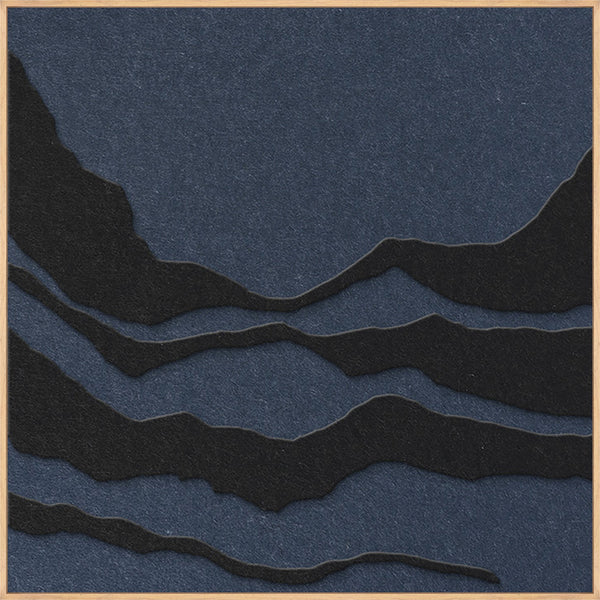 Tonefield square 1 | ACOUSTIC ART Akustikbillede ART COPENHAGEN (DA) Ege ramme // 100x100 // Sort // Mørkeblå