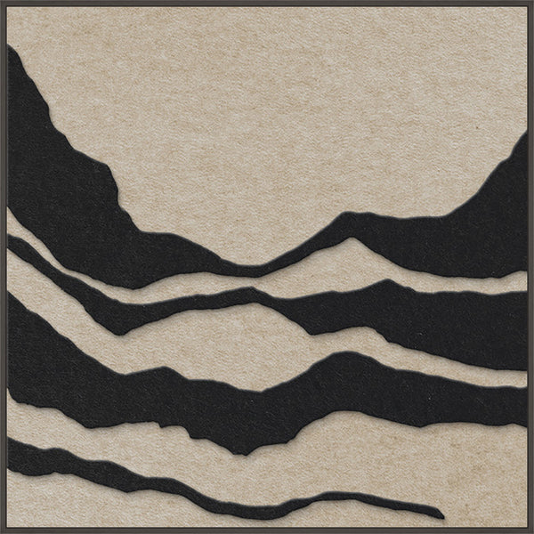 Tonefield square 1 | ACOUSTIC ART Akustikbillede ART COPENHAGEN (DA) Sort ramme // 100x100 // Sort // Sand
