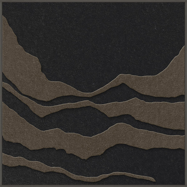 Tonefield square 1 | ACOUSTIC ART Akustikbillede ART COPENHAGEN (DA) Sort ramme // 100x100 // Brun // Sort