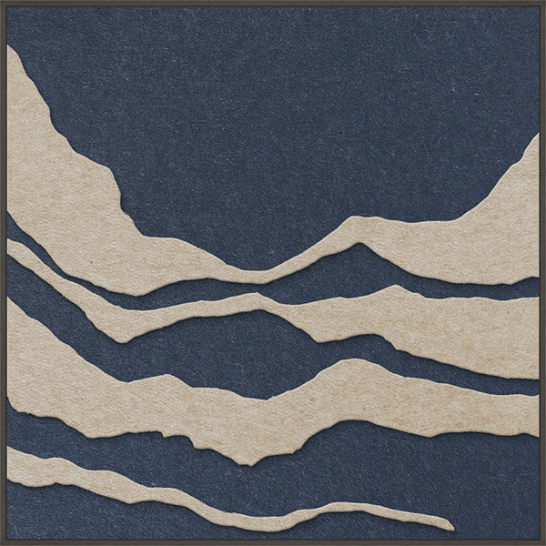 Tonefield square 1 | ACOUSTIC ART Acoustic Art ART COPENHAGEN (DA) Sort ramme // 100x100 // Sand // Mørkeblå