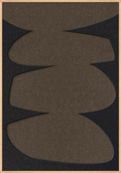 Stone Balance 2 | ACOUSTIC ART Akustikbillede ART COPENHAGEN (DA) Ege ramme // 70x100 // Sort // Brun