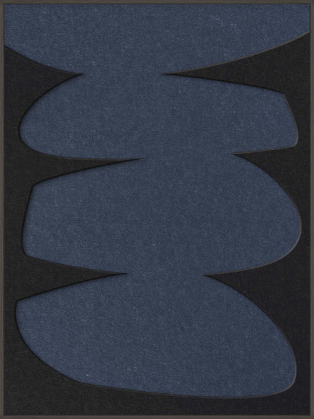 Stone Balance 2 | ACOUSTIC ART Akustikbillede ART COPENHAGEN (DA) Sort ramme // 90x120 // Sort // Mørkeblå